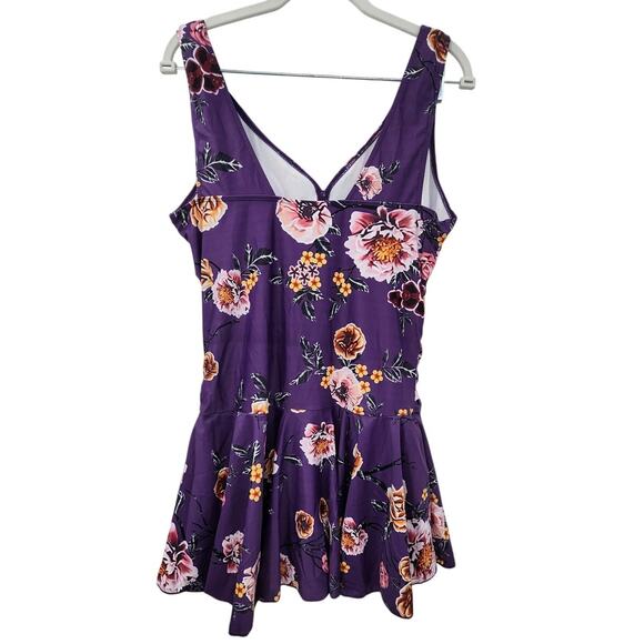 New‎ NWT Aontus Purple Floral Swim Dress Size XXL - Picture 4 of 11